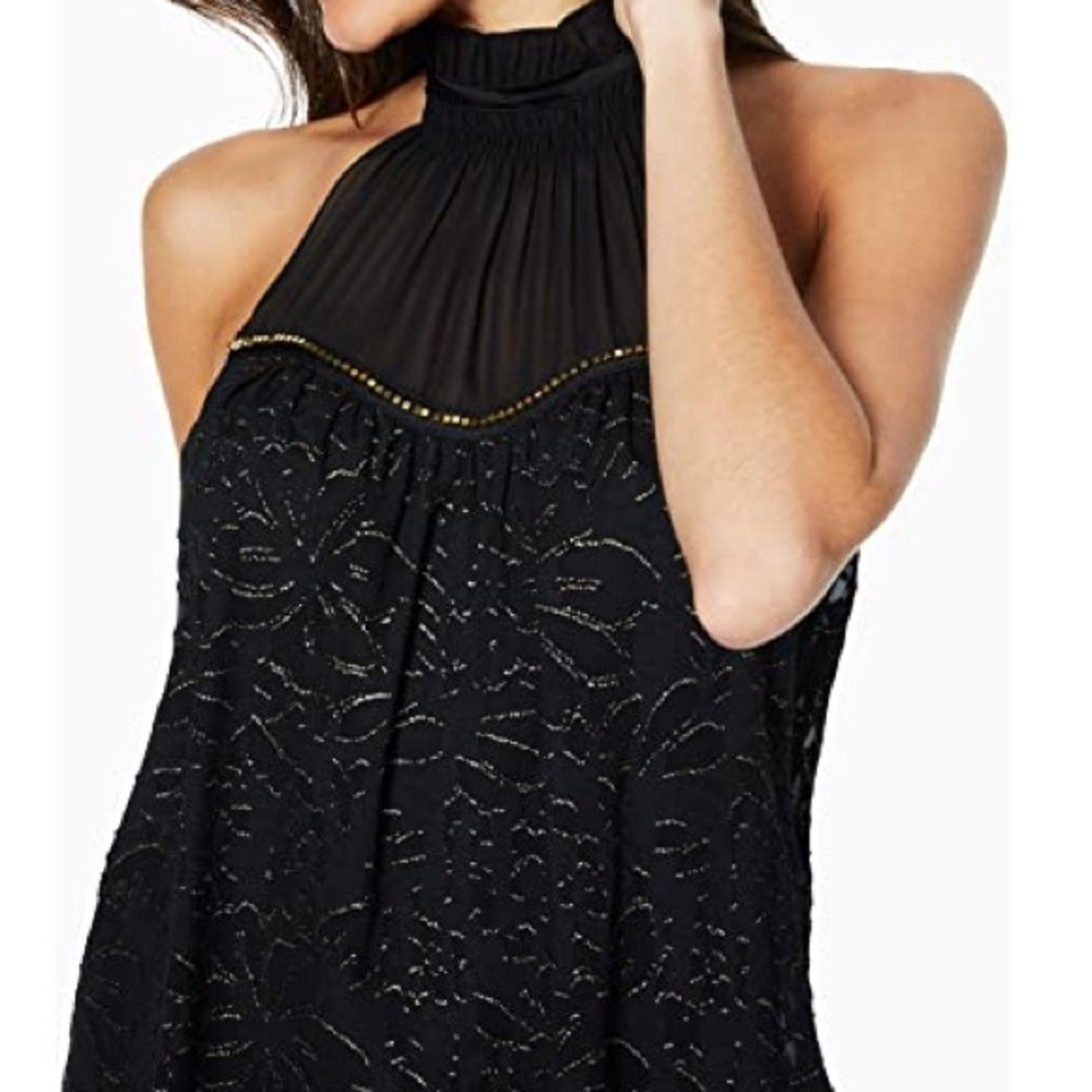 Ramy Brook Sleeveless Gold Foil Top Sz S BNWT